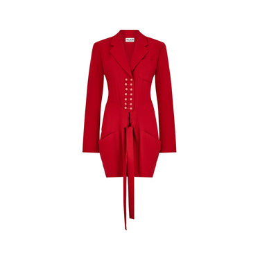 ARCHIVE - Fall 1988 Documented Alaia Red Corset Style Jacket