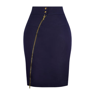 1986 Alaïa Documented Indigo Cotton Pencil Skirt with Zip