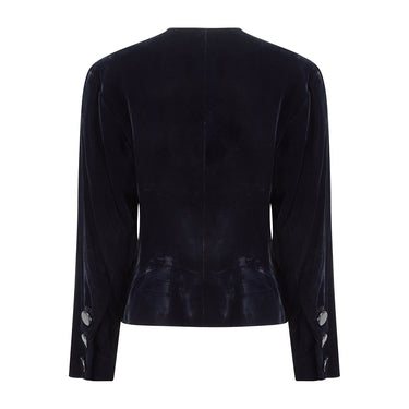 ARCHIVE - 1989 Yves Saint Laurent Black Velvet Jacket with Large Black Buttons