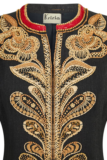 ARCHIVE - 1993 Runway Krizia Grey Wool Embellished Military Style Jacket