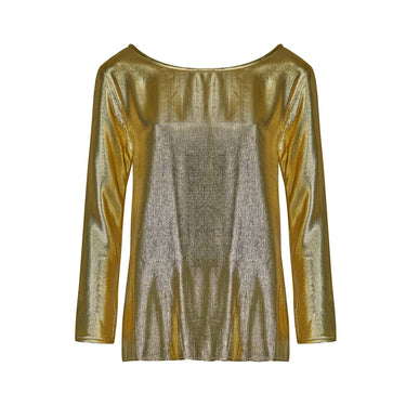 ARCHIVE - 1991 Documented Yves Saint Laurent Gold Metallic Lame Top