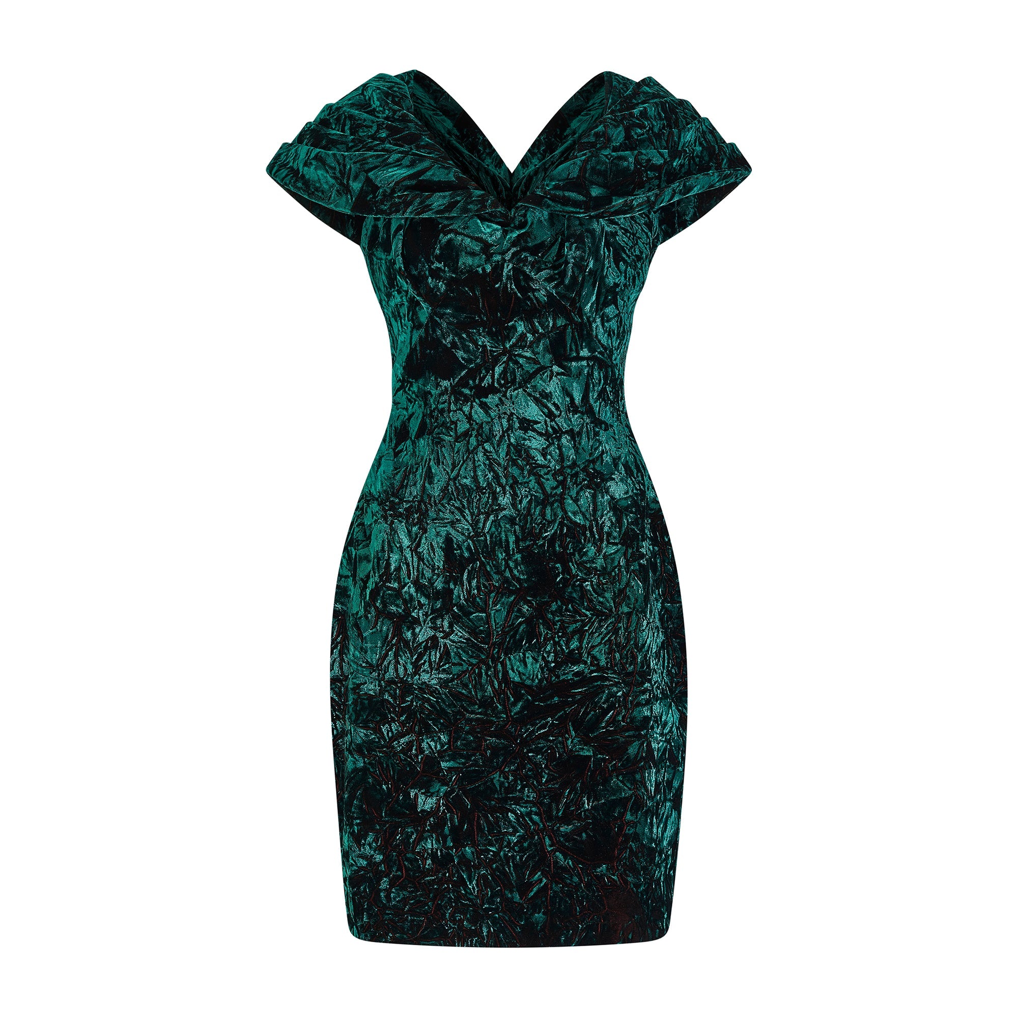1990s Antony Price Forest Green Crushed Velvet Dress 1990s Antony Price Forest Green Crushed Velvet Dress