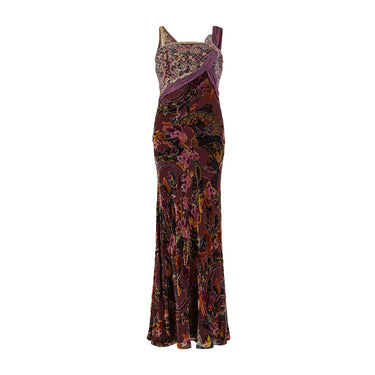 1990s Bellville Sasson Velvet Slip Dress with Sequinned Bodice