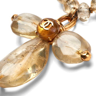 ARCHIVE - 1999 Chanel Topaz Resin Cross Pendant Necklace