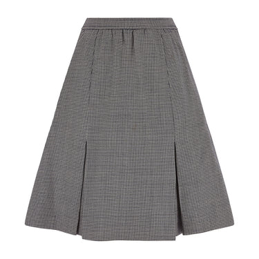 1980s Yves Saint Laurent Navy Houndstooth Mini-Skirt
