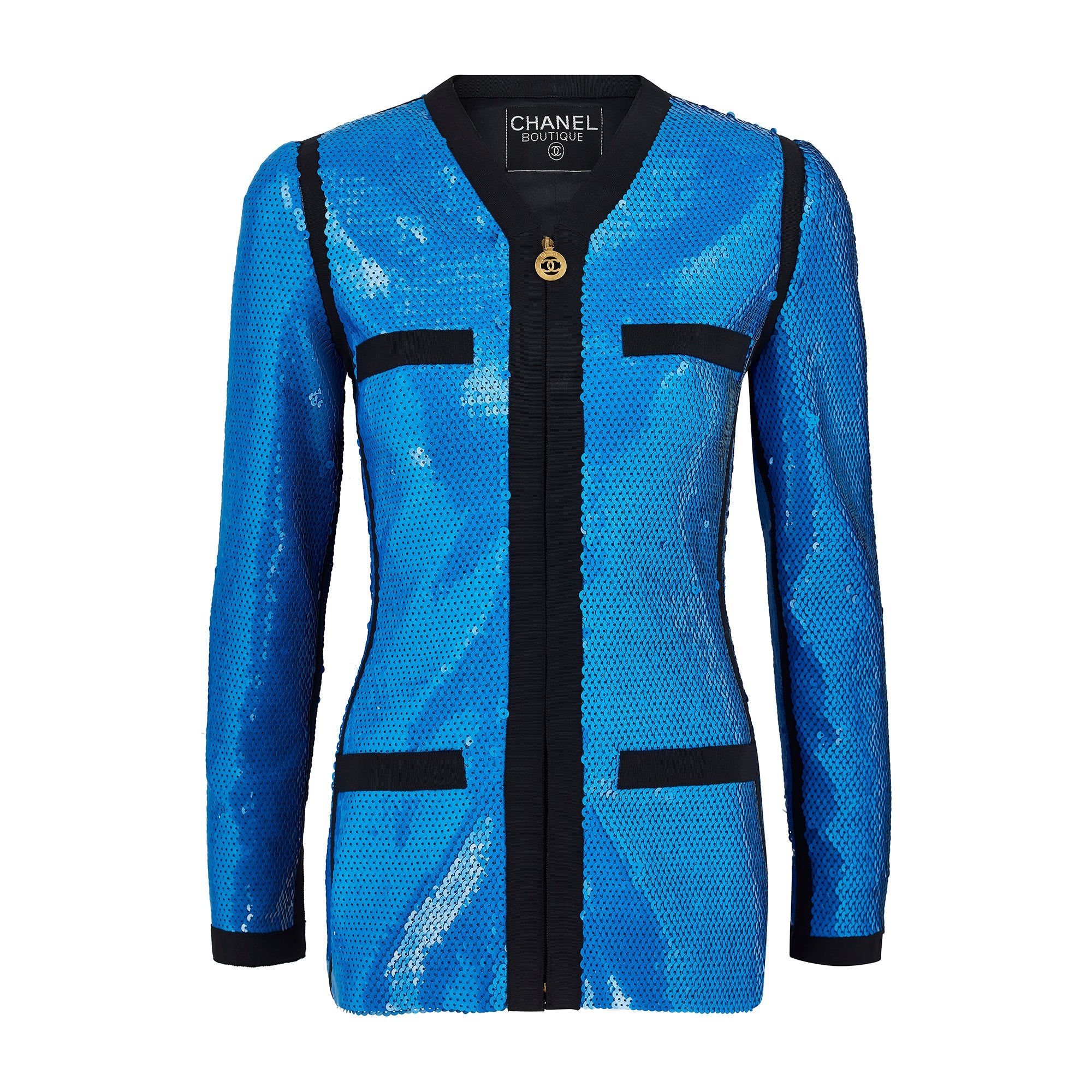 1991 Chanel Runway Documented Electric Blue Scuba Jacket – CIRCA