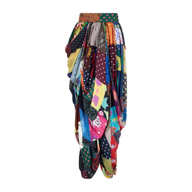 1993 Dolce & Gabbana Runway Patchwork Tulip Maxi Skirt