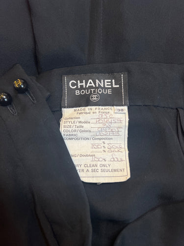 ARCHIVE - 1995 Chanel Black Silk Chiffon Maxi Skirt