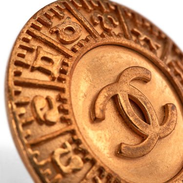 ARCHIVE - 1995 Chanel Gold Zodiac Clip-On Earrings
