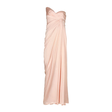 1999 Thierry Mugler Runway Documented Pale Pink Satin Gown