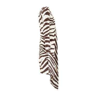 ARCHIVE - 1998 Thierry Mugler Documented Zebra Print Silk One-Shoulder Dress