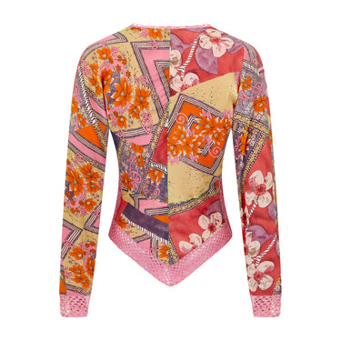 ARCHIVE - 2005 Christian Dior Crocheted Long-Sleeved Top with Mongolian Wrap