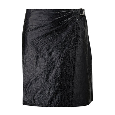 ARCHIVE - 2018 Helmut Lang Mylar Polyethylene Textured Wrap Skirt