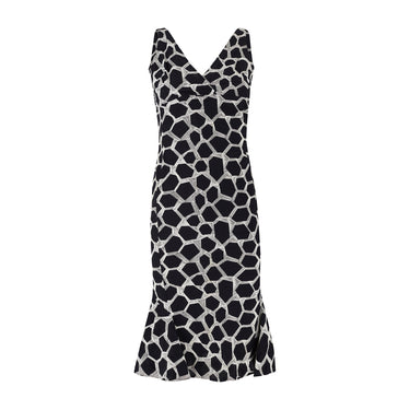 2000s Valentino Monochrome Embroidered Cotton Dress