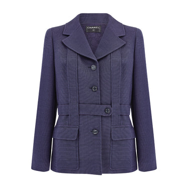 2001 Chanel Purple Jacket with Horizontal Stripes