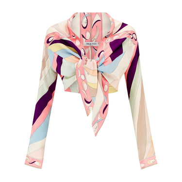 ARCHIVE - 2002 Pucci Wrap Over Cropped Silk Blouse