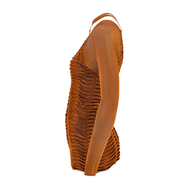 ARCHIVE - 2004 Tom Ford for Gucci Caramel Knitted Ribbed Top