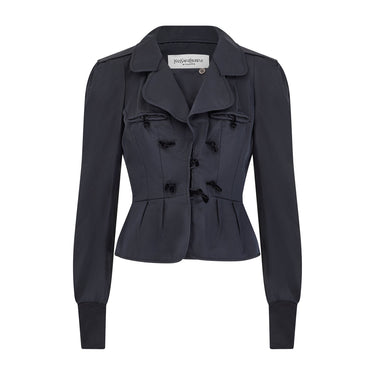 2004 Runway Yves Saint Laurent by Tom Ford Black Silk Jacket