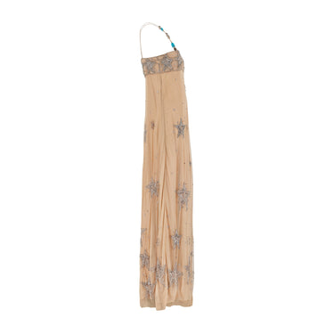 ARCHIVE - 2005 Matthew Williamson Nude Mesh Celestial Embellished Maxi Dress