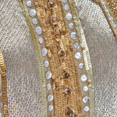 ARCHIVE - 2005 Runway Documented Valentino Gold Embellished Cropped Shirt