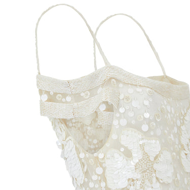 ARCHIVE - 2004 Runway Valentino Cream and White Embellished Dress