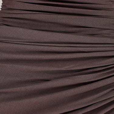 ARCHIVE - 2007 Runway Guy Laroche Couture Dark Mauve Halter-Neck Dress