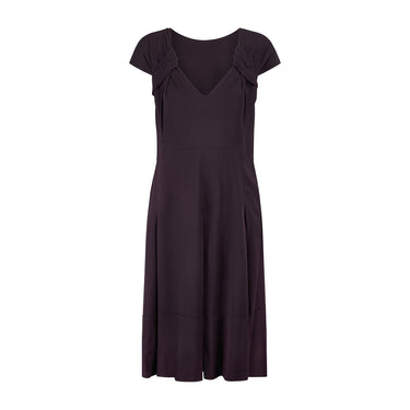 2007 Prada 1940s-style Plum Crepe Dress