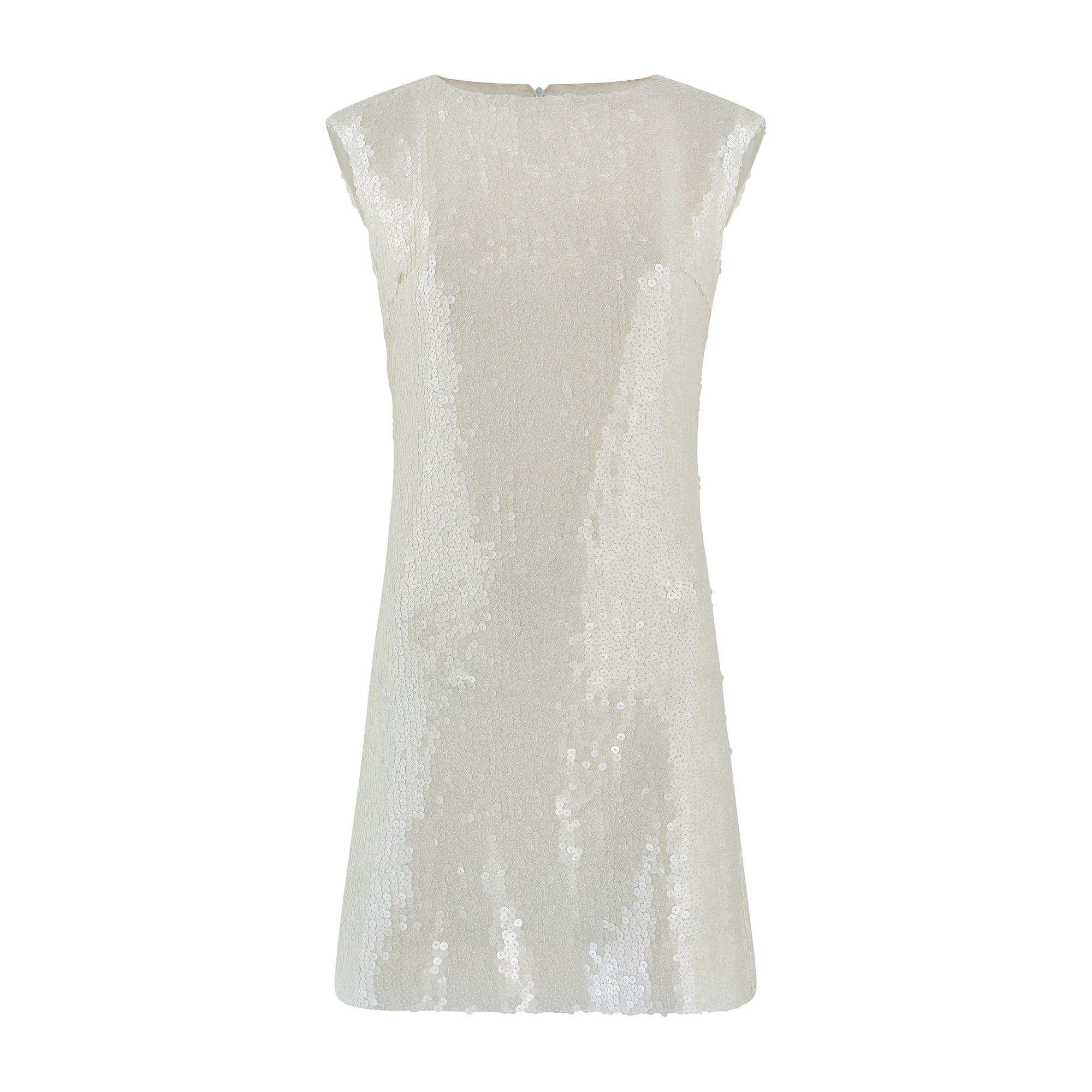 2007 Runway Documented Chanel Off-White Sequin Mini Dress 2007 Runway Documented Chanel Off-White Sequin Mini Dress