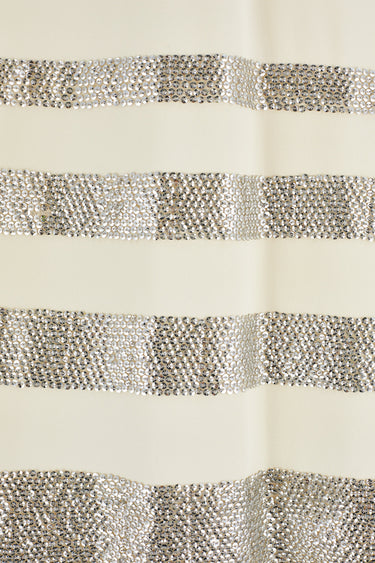 ARCHIVE - 2008 Valentino Runway Cream Column Dress with Silver Sequins