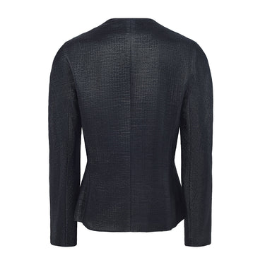 2009 Christian Dior Metallic Black Bar Jacket with Bow Front