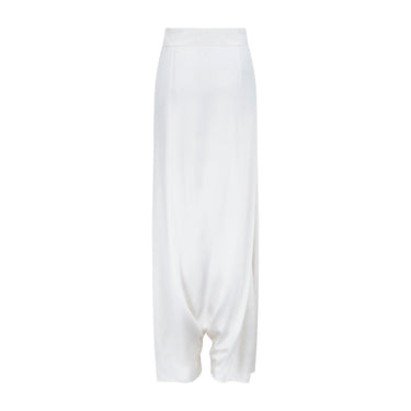 2009 Yves Saint Laurent White Silk Long Harem Pants