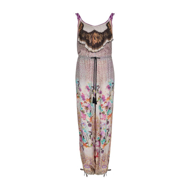 2010 Etro Runway Documented Purple Silk Boho Jumpsuit