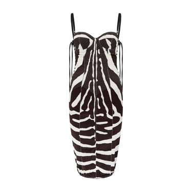ARCHIVE - Y2K Dolce and Gabbana Quilted Silk Corset Zebra Print Dress