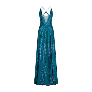 2007 Jenny Packham Teal Sequinned Slip Dress