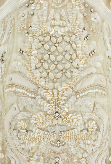 ARCHIVE - 2013 Roberto Cavalli Documented Beaded Embroidered Cream Dress