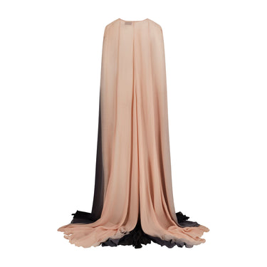 2013 Julien Macdonald Pink and Black Ombre Silk Cape