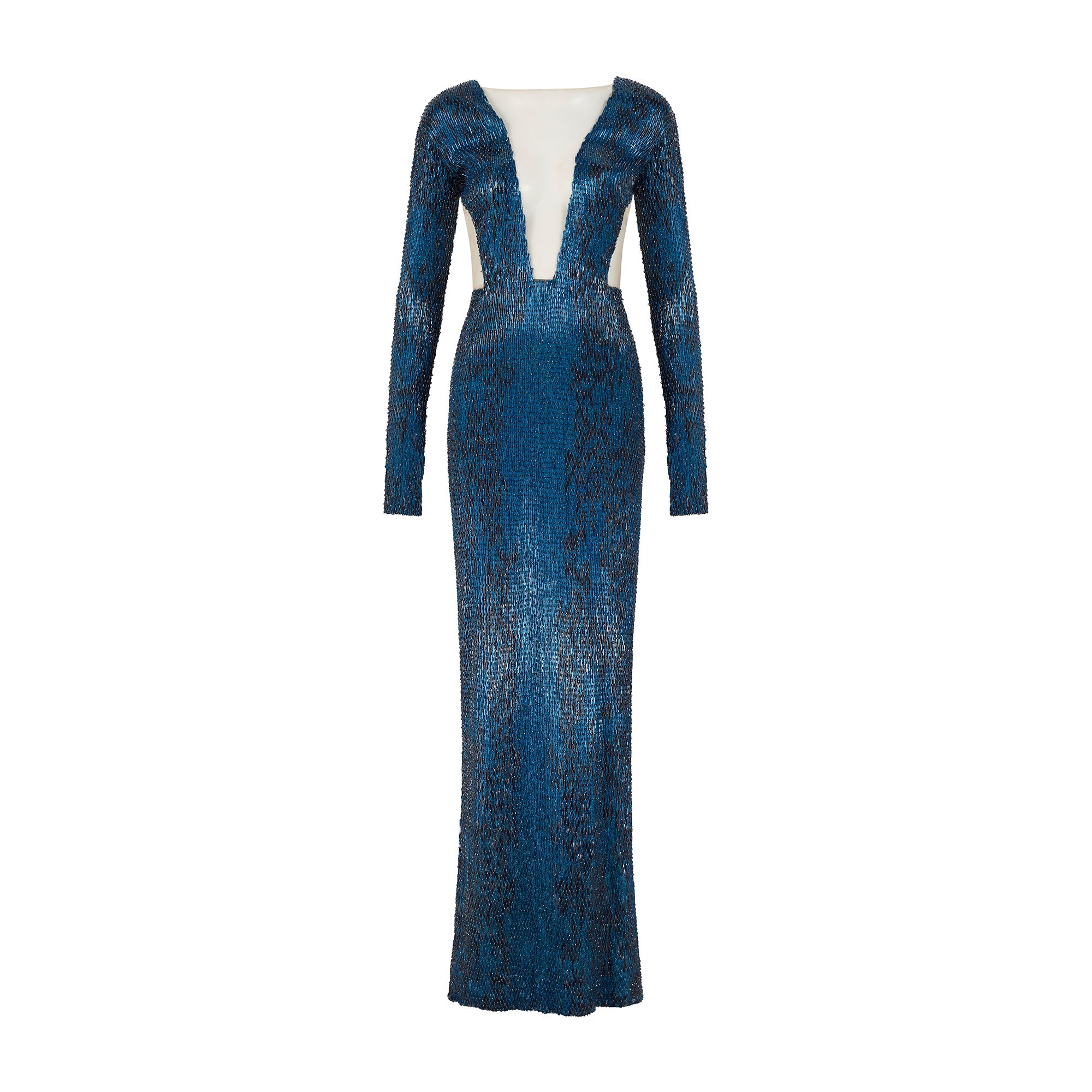 2013 Julien Macdonald Runway Documented Electric Blue Beaded Dress 2013 Julien Macdonald Runway Documented Electric Blue Beaded Dress