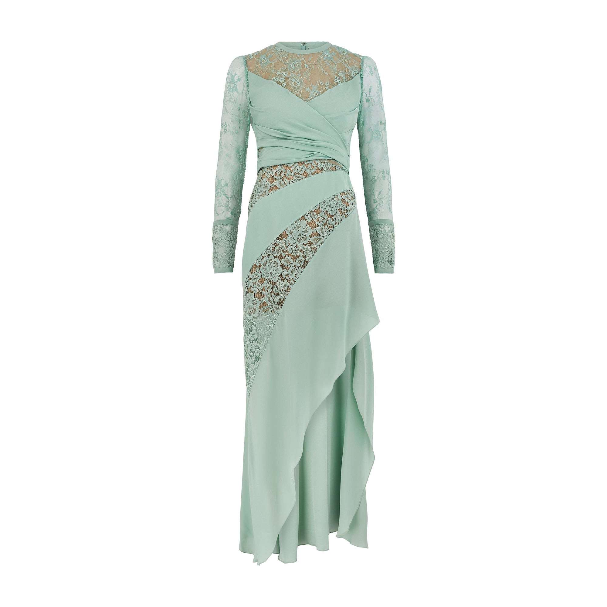 2018 Elie Saab Documented Turquoise Lace and Silk Gown – CIRCA VINTAGE