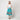 1950s Turquoise Box Pleat Floral Print Skirt