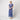 1930s Cerulean Blue Floral Chiffon Tea Dress
