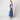 1930s Cerulean Blue Floral Chiffon Tea Dress