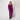 1990s Genny Purple Satin Jumpsuit with Silver Embroidery