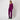 1990s Genny Purple Satin Jumpsuit with Silver Embroidery