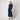 1990s Roots Navy and Blue Sequin Long-Sleeve Maxi-Dress