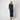 1990s Roots Navy and Blue Sequin Long-Sleeve Maxi-Dress