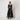 1930s Black Floral Lace Maxi Dress with Deep Mesh Flounce