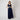 1970s French Couture Navy Jersey Embellished Grecian Dress