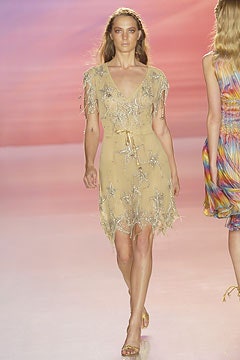 ARCHIVE - 2005 Matthew Williamson Nude Mesh Celestial Embellished Maxi Dress