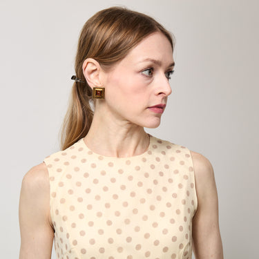 1970s Yves Saint Laurent Poured-Glass and Gilt Clip-On Earrings