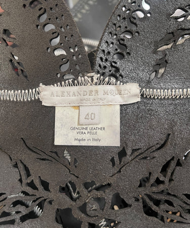ARCHIVE - 2009 Alexander McQueen Runway Black Cut Out Corset Belt